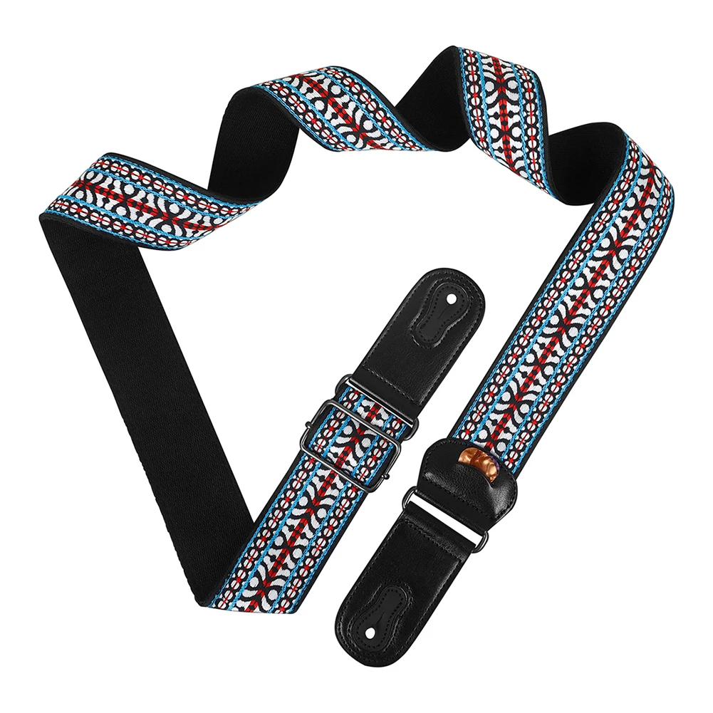 Ukulele Strap Guitar Strap Embroidered Floral Strap Folk Wooden Guitar Shoulder Strap For Women Men Performance Live Show