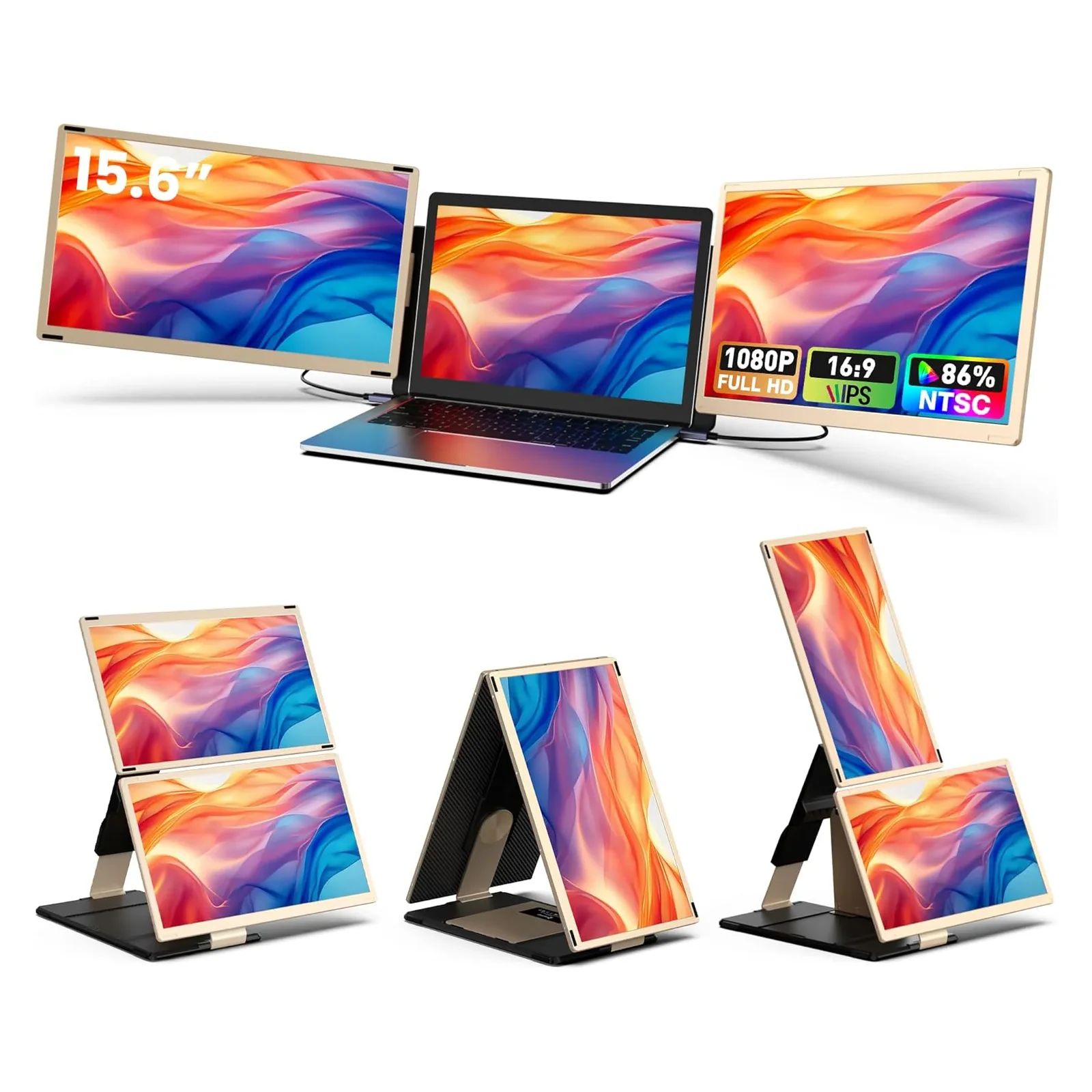 

OEM 15,6-дюймовый 1080P IPS портативный хит продаж тройной удлинитель для ноутбука с двойным экраном типа C бизнес-бытовая электроника
