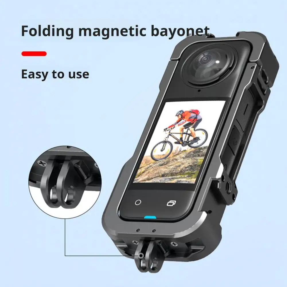 กรอบกล้องที่ทนทาน กรอบป้องกันโลหะที่ทนทานสําหรับกล้องแอคชั่นแคมเมรา Insta360 X4 กรงทนต่อแรงกระแทกสําหรับ Ultimate