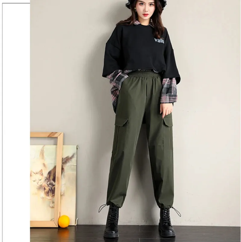 

New Koreann Of Four Season High Waist Slimming 9-Point Trousers Spring Summer Women Fashion Versatile Loose Outdoor Sports Pants