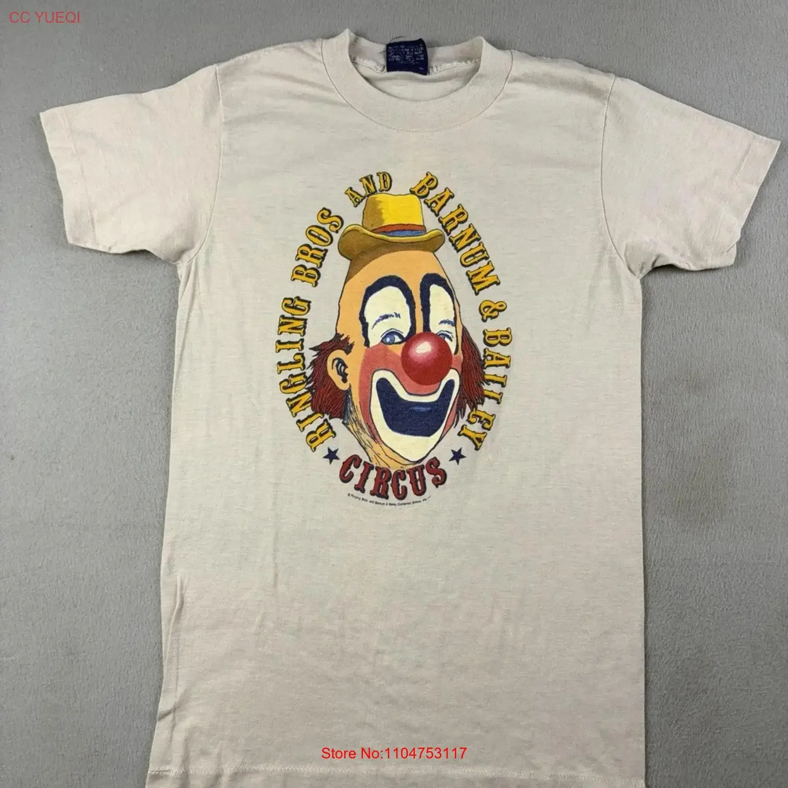 Vintage Ringling Bros Barnum Bailey Circus T Shirt Fits Adult Size XS USA 80s long or short sleeves vintage Washed Stretched