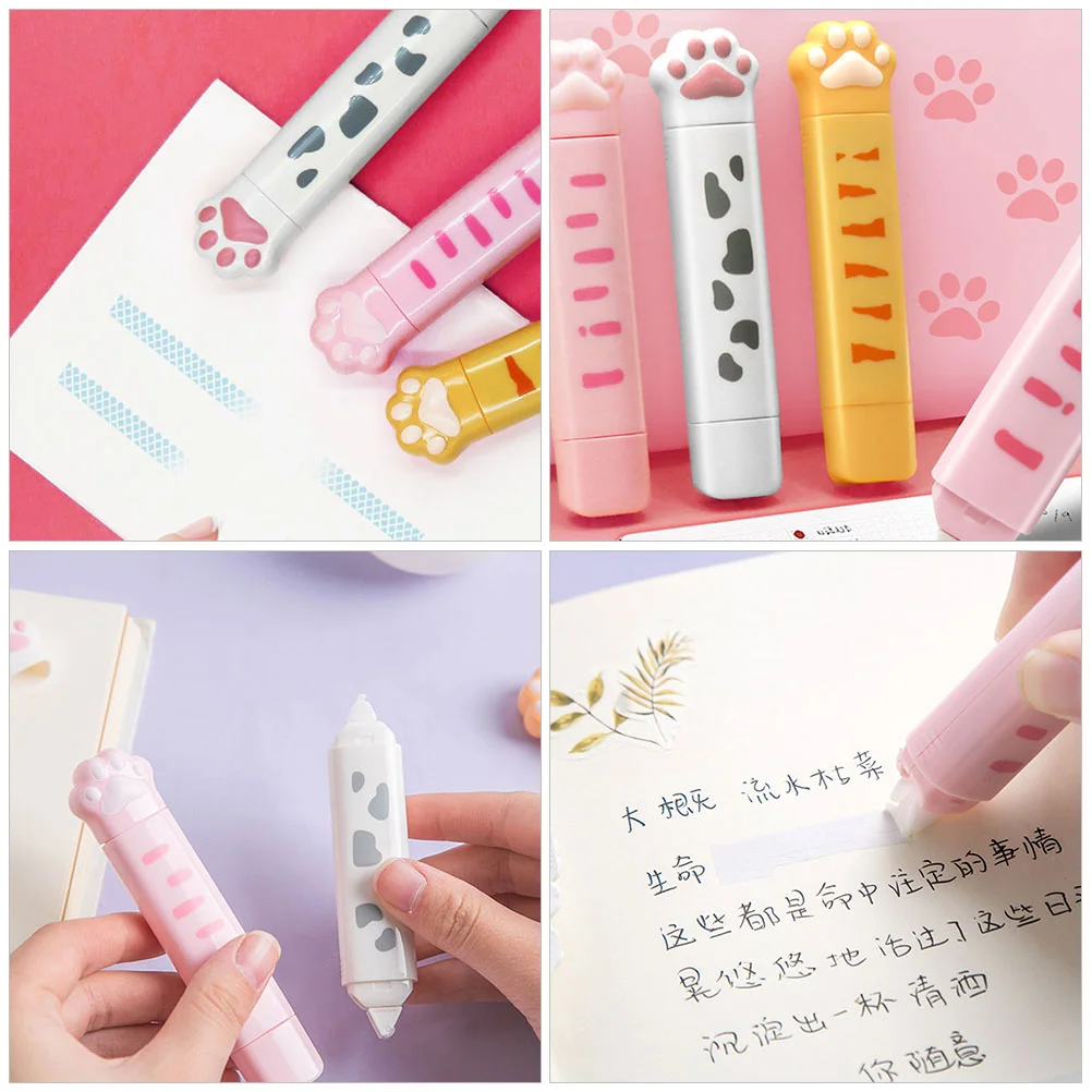 2 Pcs Cat's Claw Correction Tape Corrective Mini Convenient Double End Tapes Portable White-out Adorable Writing The