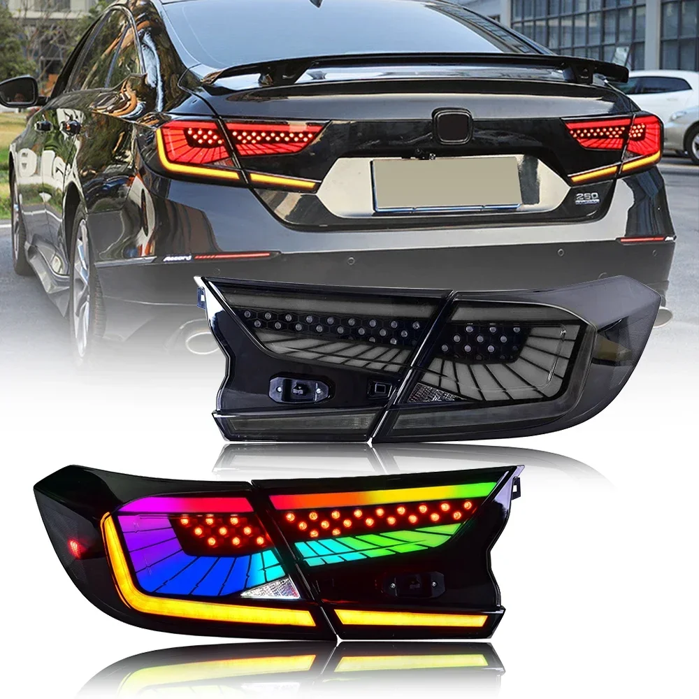 

RGB Tail Lights for Honda Accord 2018 - 2022 LED Car Lights Assembly Dynamic Sequential Turn Signals DRL With Start-up Animation