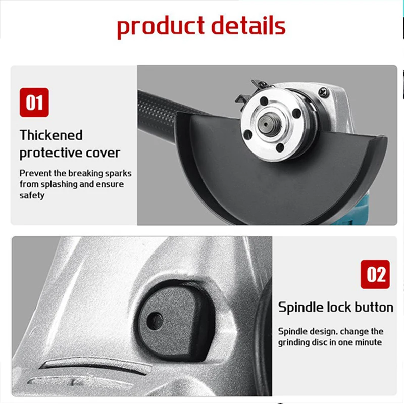 Imagem -04 - Rebarbadora sem Escova Kamolee Ferramentas Elétricas de Corte Compatível para Bateria Makita 18v Velocidades Série mt M10 100 mm 18500rpm