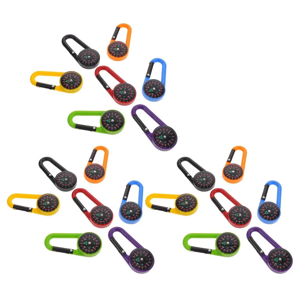 

12Pcs Compass Carabiner Keychain Bulk Plastic Snap Hook Survival Camping Hiking Fishing Hunting Outdoor Sports Gifts
