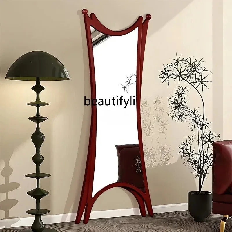 

z.French light luxury floor-standing home high-end wall-mounted dressing mirror American retro creative fitting mirror