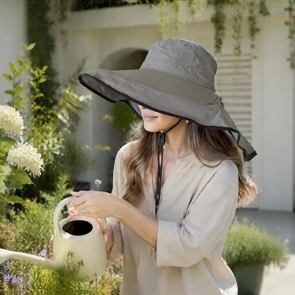 Wide Brim Sun Hat Women’s Sun Hat with Neck Flap Wide Brim Floppy Hat Breathable Uv Protection Cap for Hiking for Gardening