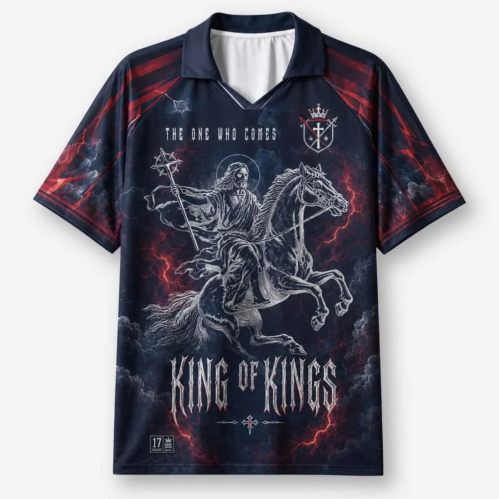 2026 New Lapel Polo Short Sleeved Shirt Retro Christian Cross Religious Pattern Printed T-shirt Fitness Training T-shirt