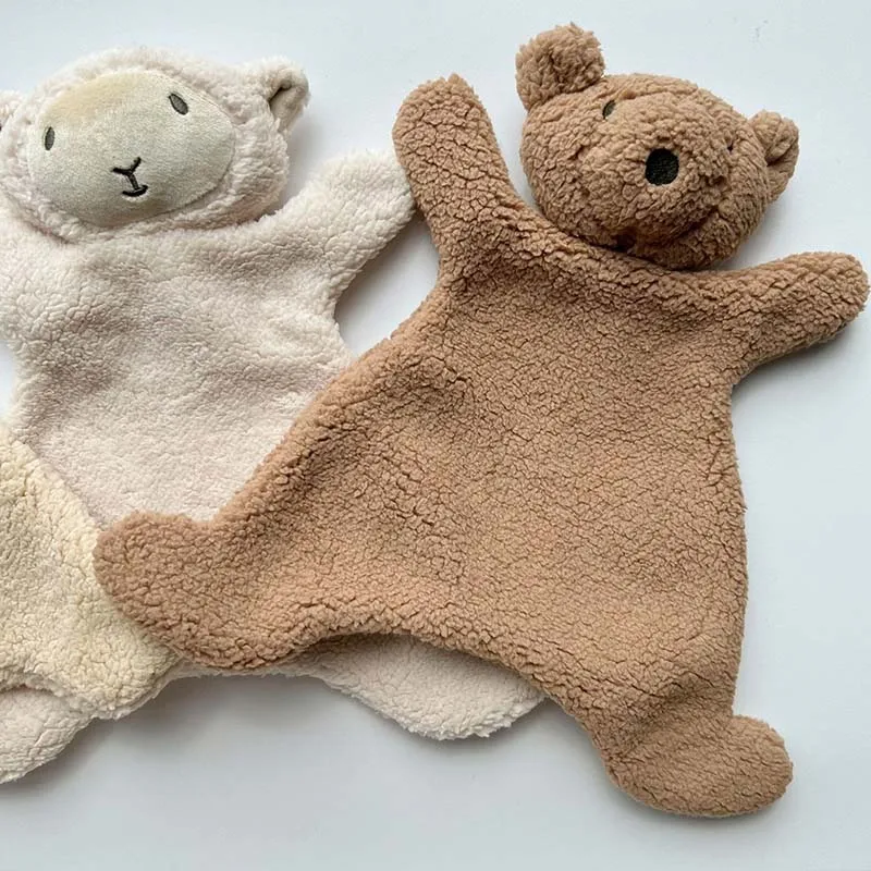 دمية مهدئة للأطفال لملحقات حديثي الولادة دعائم تصوير لطيفة على شكل دب خروف دمية نوم للأطفال رعاية الطفل دمى قطيفة ناعمة