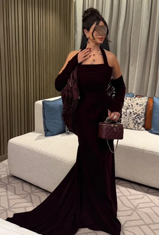 High Quality Customized Strapless Halter Floor Length Red Long Dresses A-line Elegant Dress Women for Wedding Party فساتين حفلات