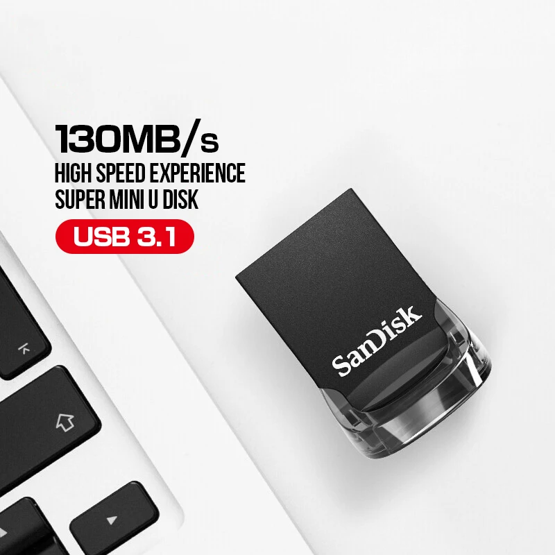 SanDisk CZ430 Ultra Fit 64GB USB 3.1 Flash Drive Up To 130MB/s Read 128GB mini Pen Drive high Speed USB 3.1 USB Stick 32GB 16GB