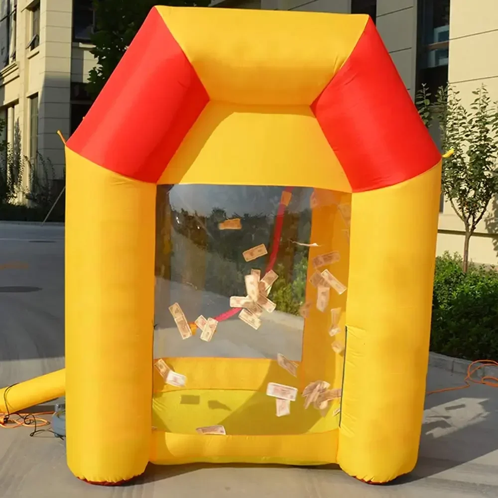 7.2ft/2.2M Inflatable Cash Cube Money Grab Machine Cash Booth Money Booth for Event Advertising (No Blower Included)