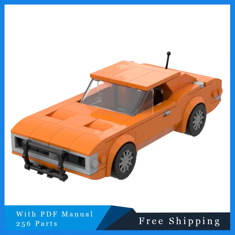 

City Cool Orange Car Bricks Technology Bricks ​​Model Creative MOC Building Blocks DIY Assembly Toys For Children Festival Gifts