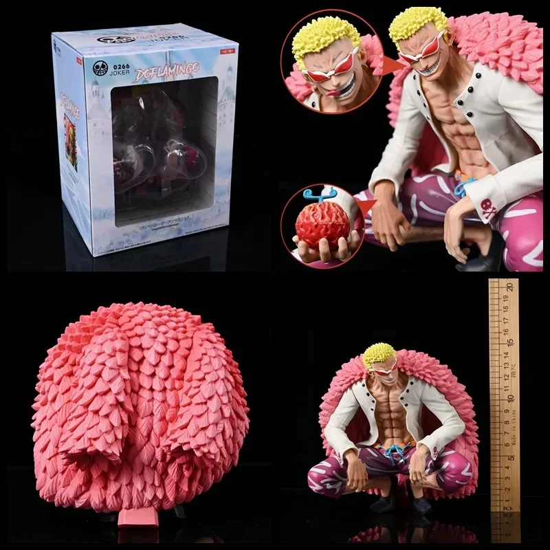 

Anime One Piece Figures GK Donquixote Doflamingo Action Figures Interchangeable Header Hands PVC 16cm Model Birthday Toy Gifts