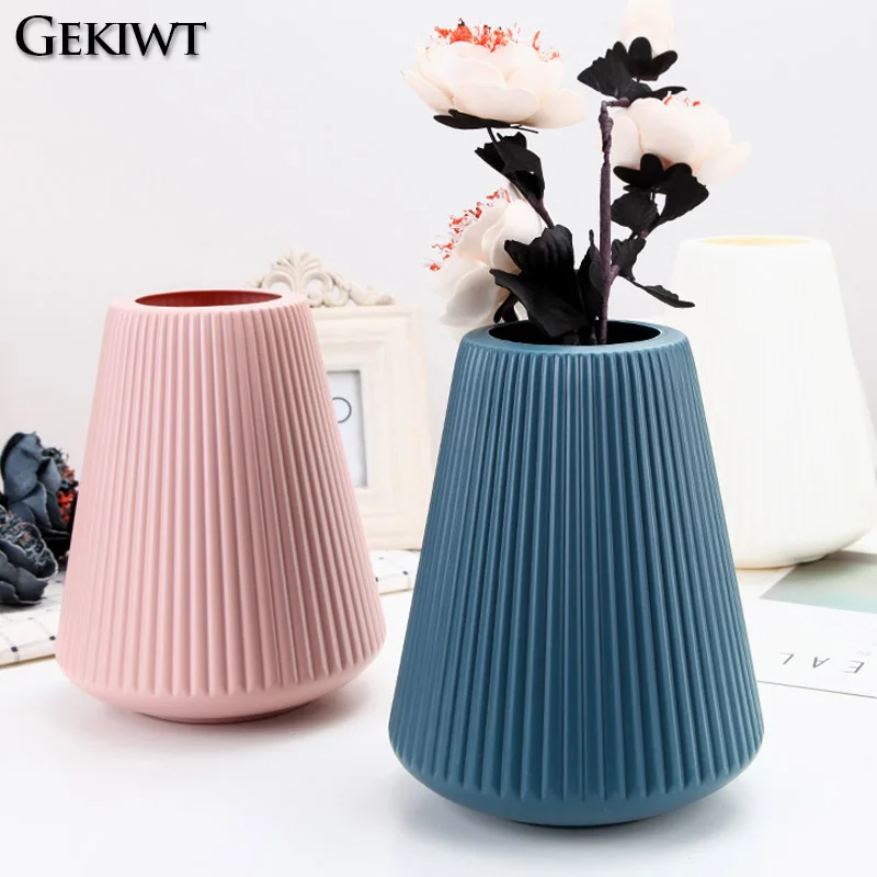 Nordic Creative Vase Large Minimalist Home Decor Flower Vases for Plastic Vase Flower Arrangement Container Flower Decoration