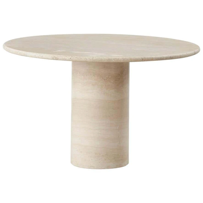 

Nordic Cream Wind Tunnel Stone Round Dining Table Wabi Sabi Light Luxury French Marble Round Table