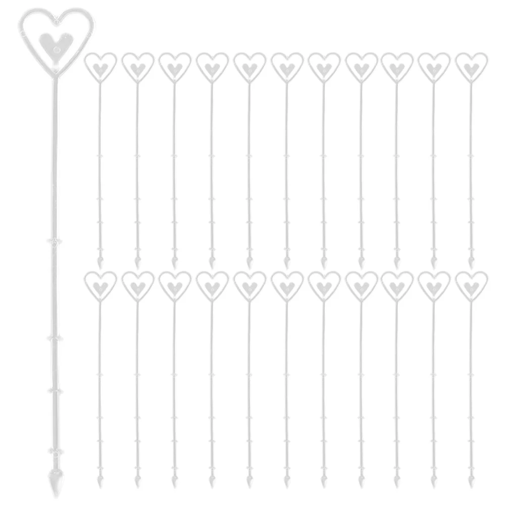 

100 Pcs Heart Shaped Floral Picks Clear Plastic Card Holders for Wedding Party Supplies Bouquet Arrangement Labels