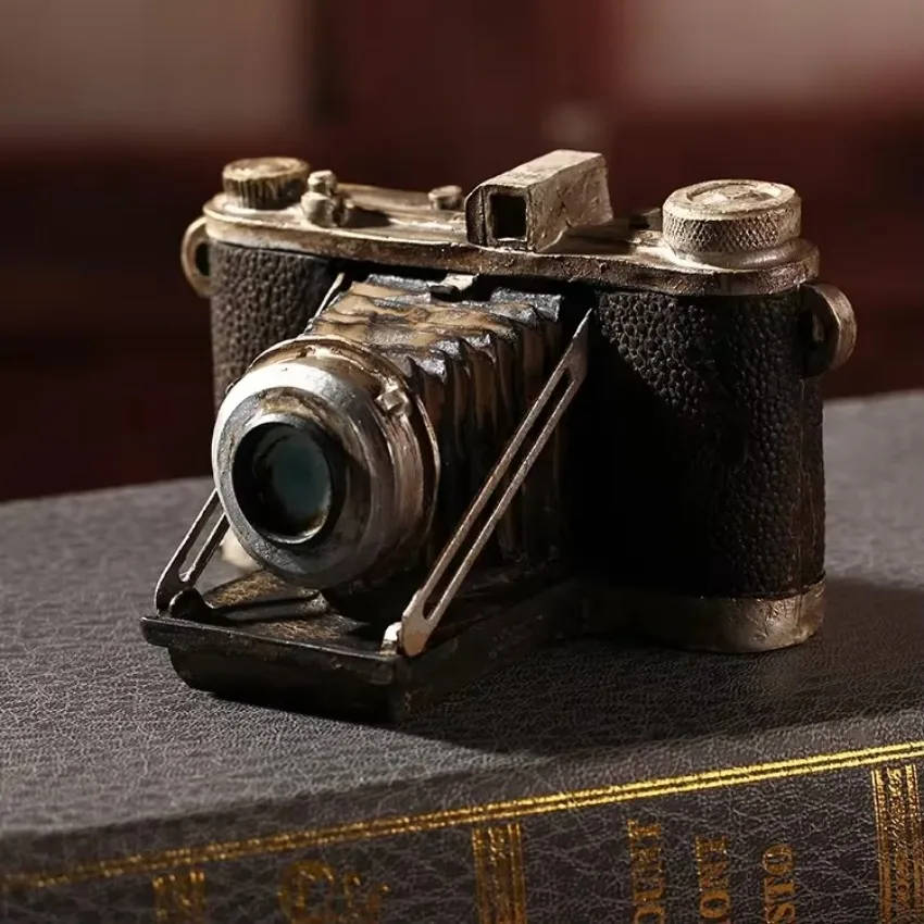 Office Decorations Home Living Room Imitation Chic Bar Mini Antique Vintage Retro Camera Model Display Desktop Resin Crafts