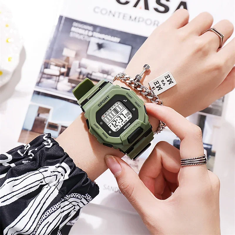 

Fashion Men Sports Watch Waterproof LED Digital Watches Students Outdoor Adventure Trend Multifunctional Electronic Watch Gifts