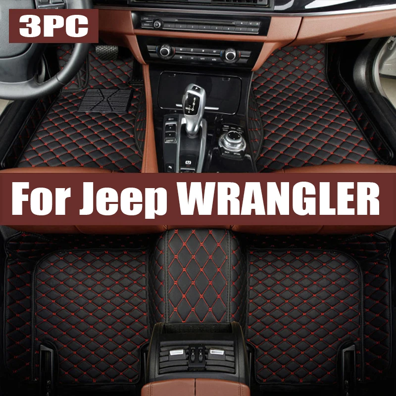 

For Jeep WRANGLER JL JK 2007-2023 Auto Car Floor Mats All-Weather TPE Foot Mats Odorless Pad Tray Mat Interior trunk mat