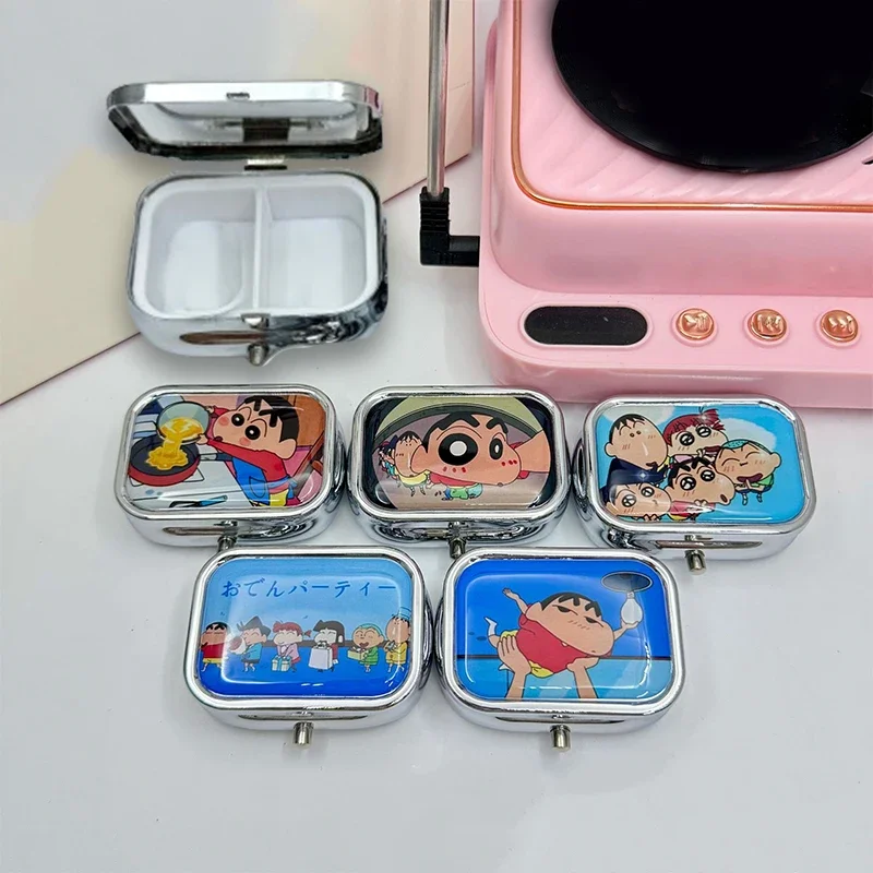 Crayon Shin-chan Jewelry Box Anime Portable Travel Jewelry Case Jewelry Organizer Cartoon Household Pill Box Kids Candy Box Gift