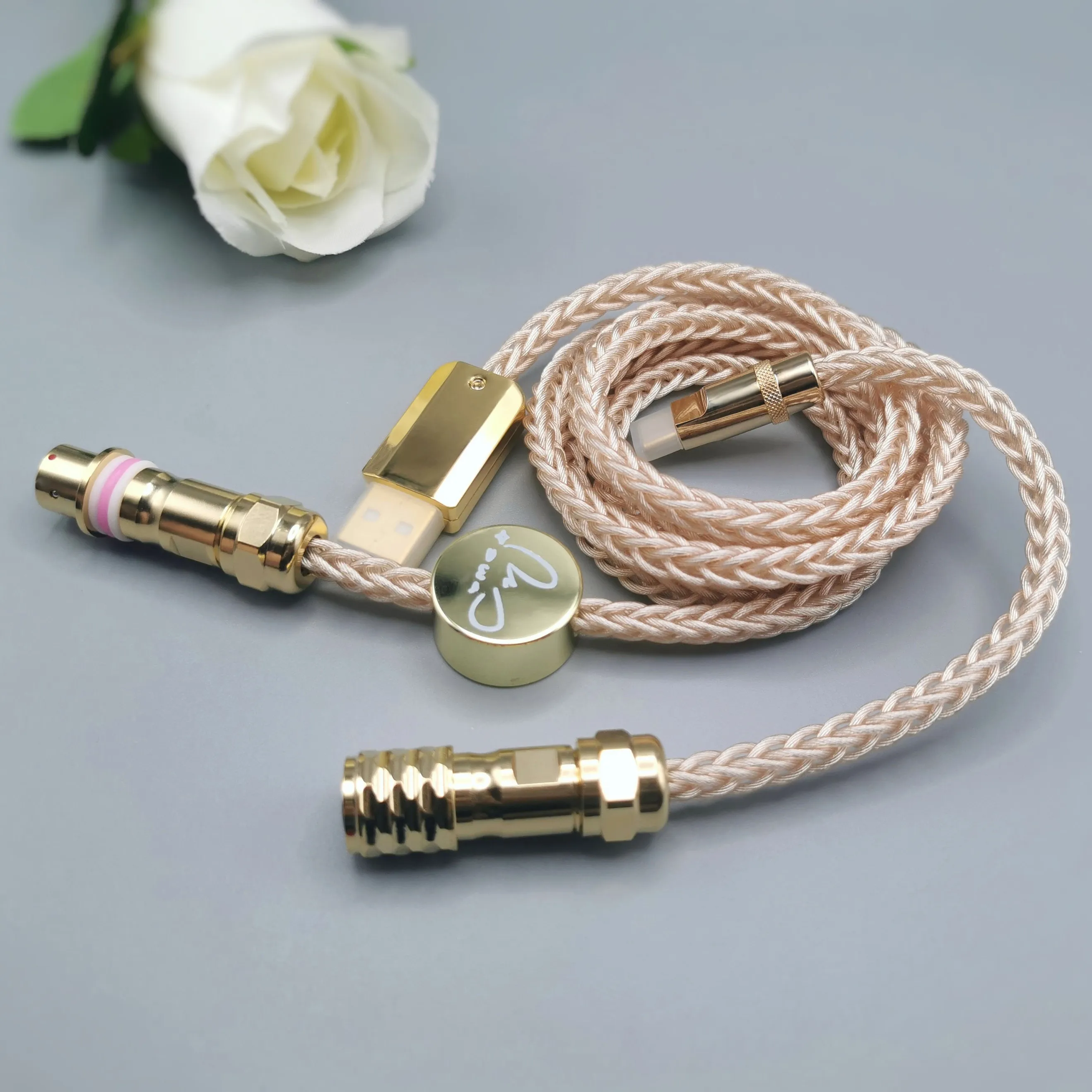 Custom SHINE Limited Edition OCC Copper Aviator Cable, Exclusive Group Buy, Custom Mechanical Keyboard Data Line Gift