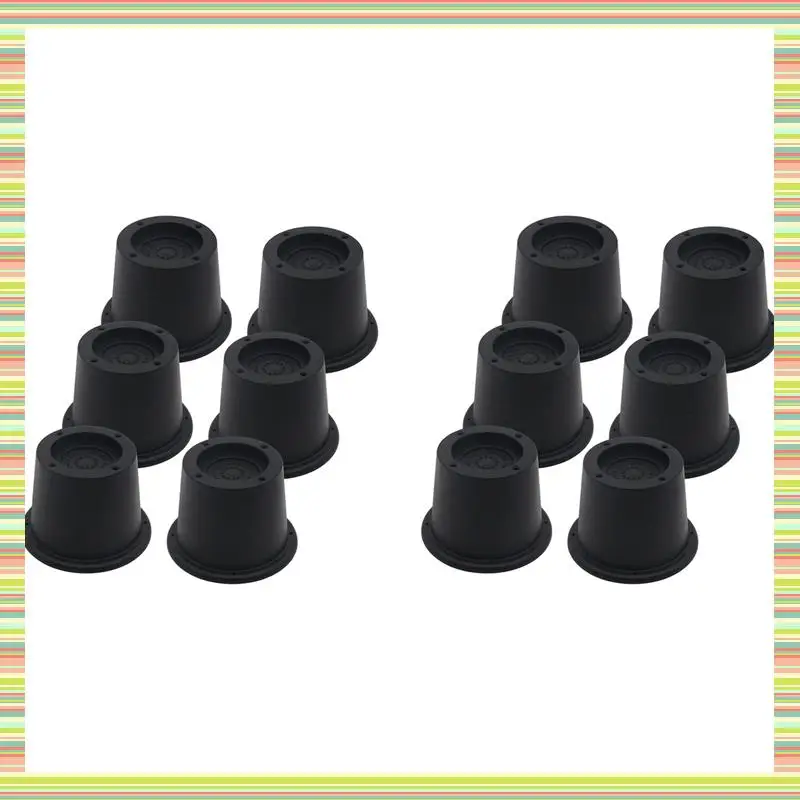

A97P, 12 упаковок, мебельные стойки, черные стойки для кровати, 2,3 дюйма, подъемники для кровати, стойки для дивана, дивана, стола, удлинители, поддерживает до 1,300 фунтов