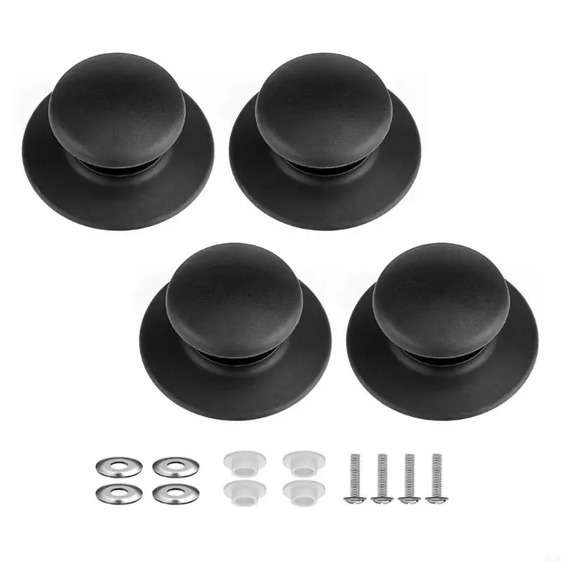 4pcs مقابض بوتس متعددة الأغراض مقابض بدائل المقابض المنزلية لإكسسوارات المنزل لمستلزمات المطبخ غطاء وعاء الطهي الأسود