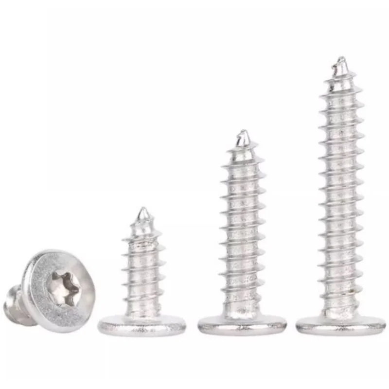 M2 M2.3 M2.6 M3 M4 M5 304 Acciaio inossidabile Ultrasottile Six Lobe Torx UltraThin Basso piatto Wafer Testa Vite autofilettante per legno