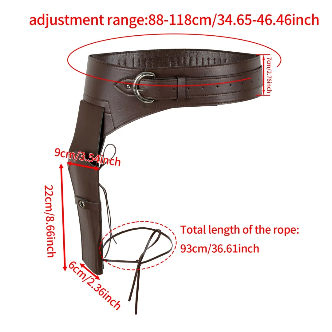 UYEE Vintage Western Leder-Pistolenholster-Gürtel, Oberschenkel-Pistolenhalter für Cosplay-Kostüm-Accessoire – Detail 2