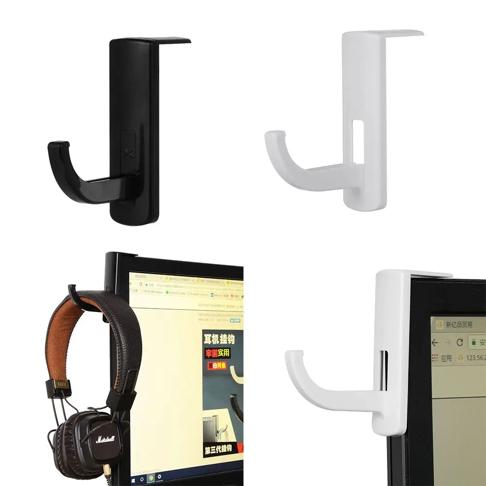 Headphone Headset Hanger Holder Hook Earphone Accessories W Tape Sticker for Desk PC Display Monitor