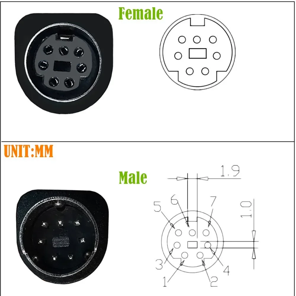 7 Core Mini Din Line Computer S - Video Terminal video cable 7P Mini Din audio and Video Line Dvd Line 0,5 metros 1,8 metros 3m