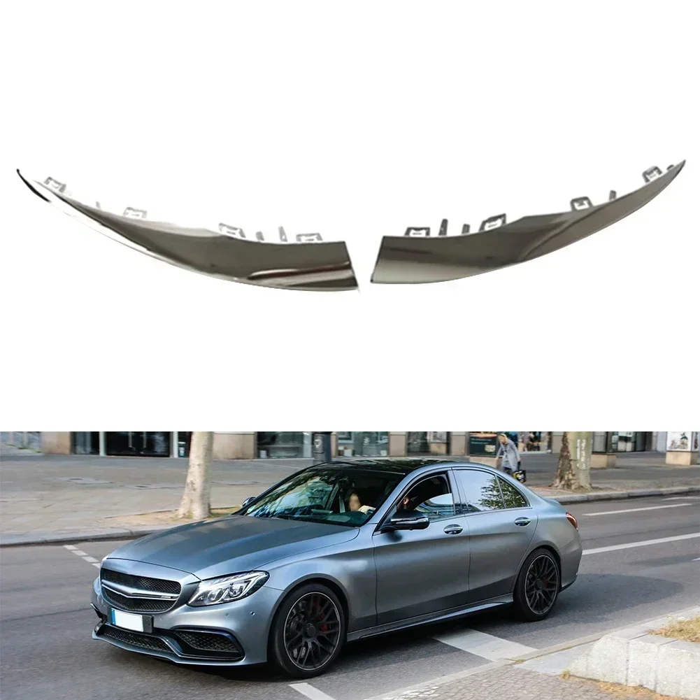 

1 × левая и правая накладка на передний бампер, хромированная молдинговая, серебристая OE A 2058858602 A 2058858702 Для Mercedes-Benz-C Class W205 2019-2021