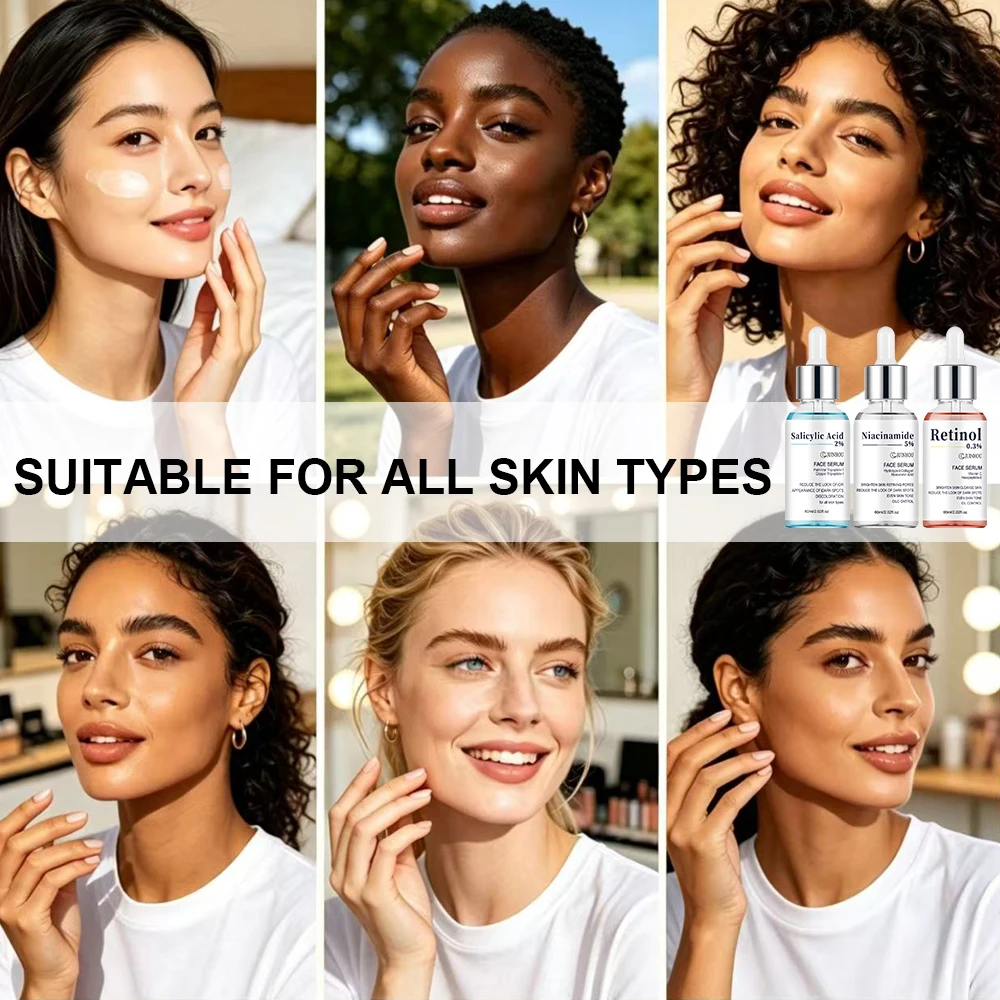 JUINHOU 3-teiliges Hautpflege-Serum Salicylsäure Niacinamid Retinol Aufhellend Porenverfeinernd Ölkontrolle Feuchtigkeitsspendend für Tägliche Hautpflege – Detail 12