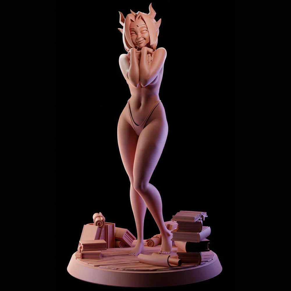 

﻿ NSFW Bookworm Succubus Resin Model Kit 3d Printing Doll 1/24 Unassembled Resin Figure Statue Kits Unpainted Toy Gk Play Set