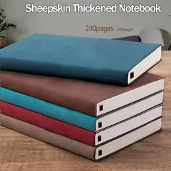 Espessado PU Sheepskin Notebook para estudante, alinhado Notepad diário, negócios, A5, A6