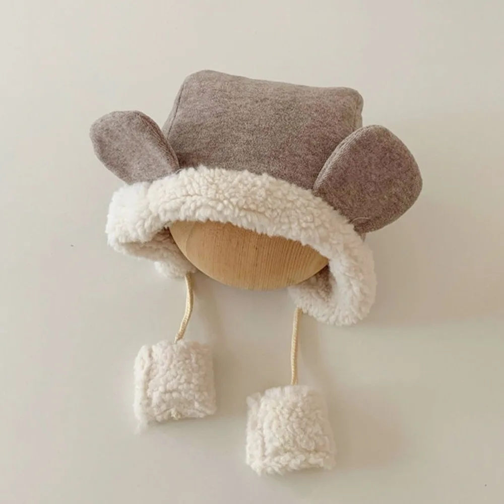 

Soft Cute Bear Ear Hat Winter Thick Baby Beanie Cap Fleece Warm Ear Protection Hat Kids