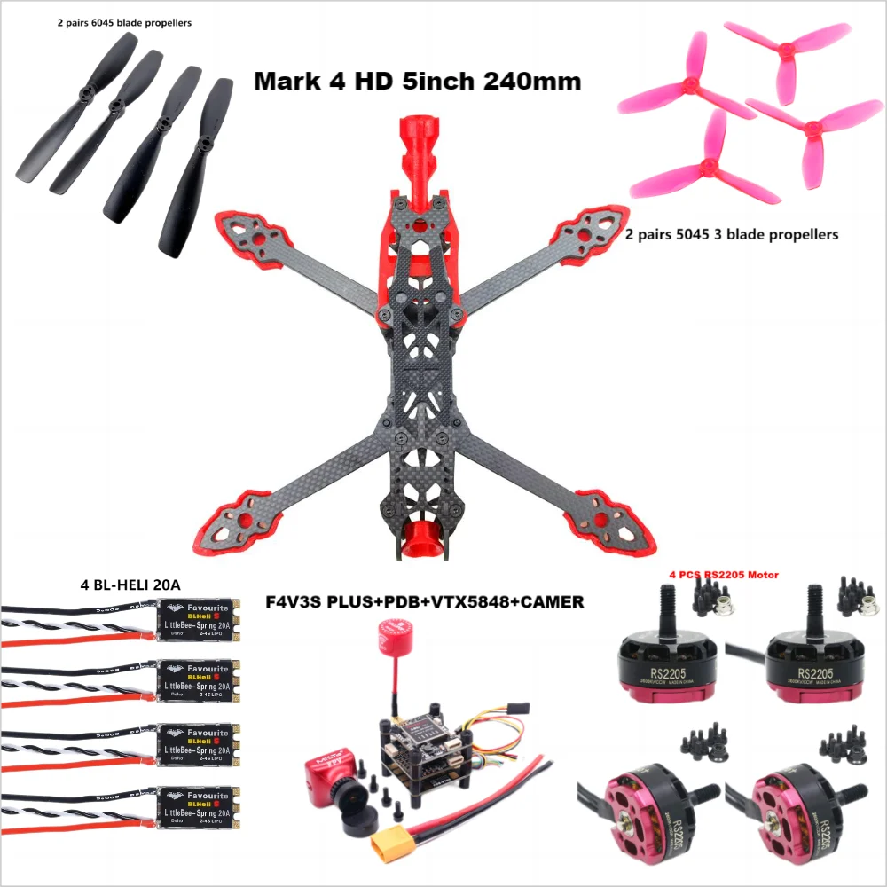 F4V3S PLUS MARK4-HD znak 4 HD 5 cali 240mm F4 V3 V3S FC kontroler lotu RC Drone wyścigowy Quadcopter FPV betaflaght INAV