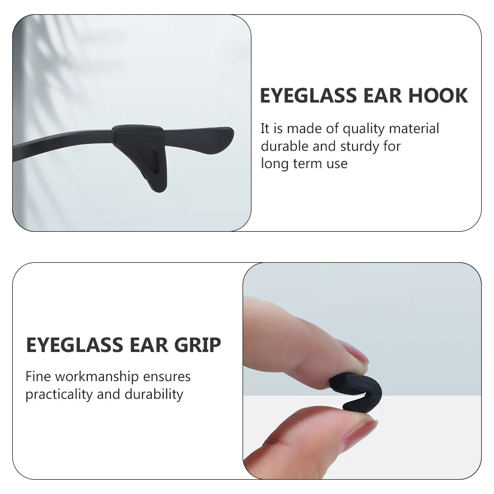 

20Pairs Glass Retainer Anti-Slip Ear Grips Silicone Eyeglass Hooks Secure Fit Lightweight Easy to Install for Work Daily Wear