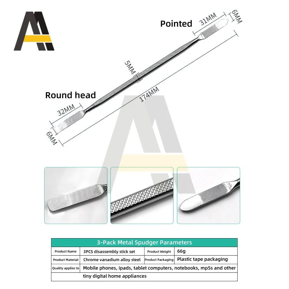 3 pces/6 pces reparação abertura pry kit de ferramentas de mão telefone inteligente tablet pc metal spudger desmontar ferramentas de reparo para iphone/ipad/tablet