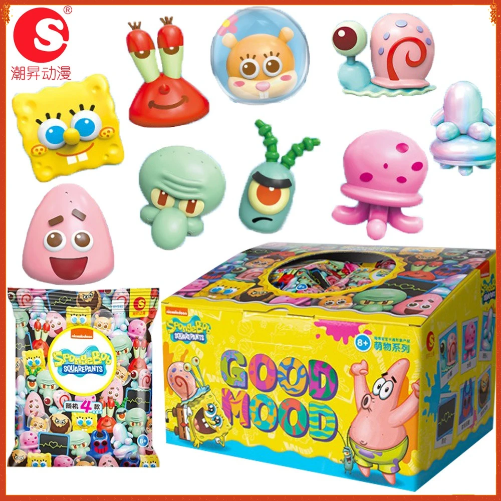 

Новая официальная серия SpongeBob SquarePants, мини-слепая коробка, изысканная и реалистичная модель игрушки из мультфильма, декоративные аксессуары, подарки