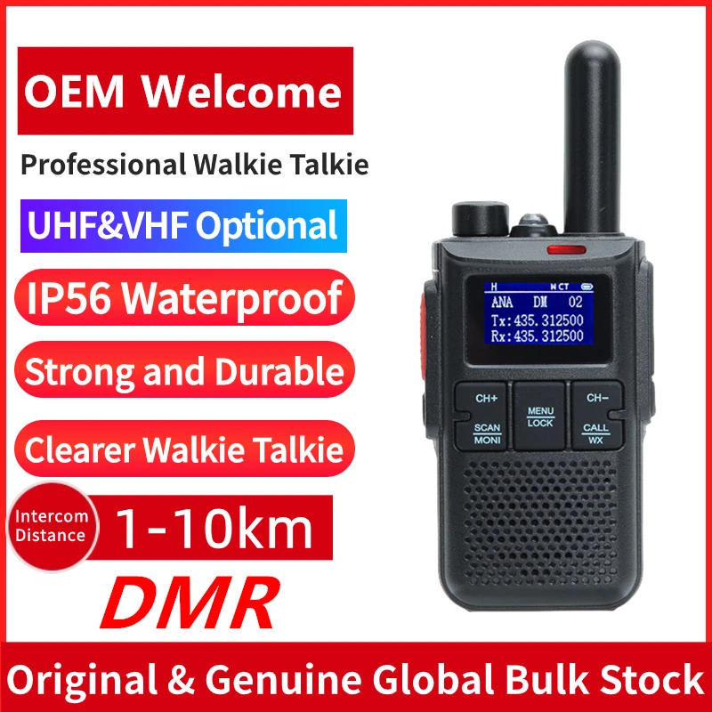 Kids DM-310 PMR446 License Free Handheld Walkie Talkie Ham DMR Radio Transmitter