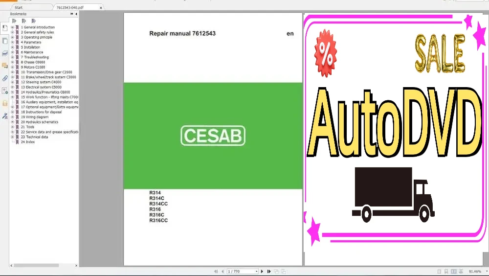 AutoDVD CESAB PARTS AND SERVICEMANUAL 28GB PDF