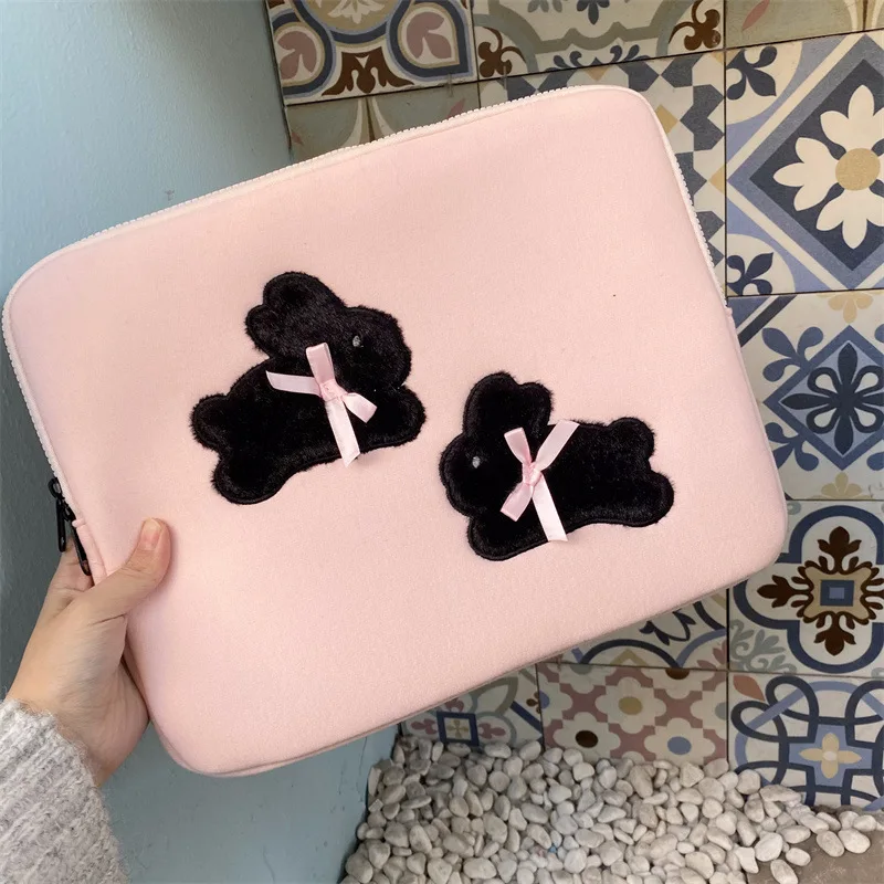 Cute Rabbit-Sacoche d'ordinateur pour iPad, étui de protection pour ordinateur portable, convient pour Macbook, Lenovo, HP, 9.7 pouces, 14 pouces, 13.3 pouces, 15/15 pouces, 6/16 pouces, 11 pouces