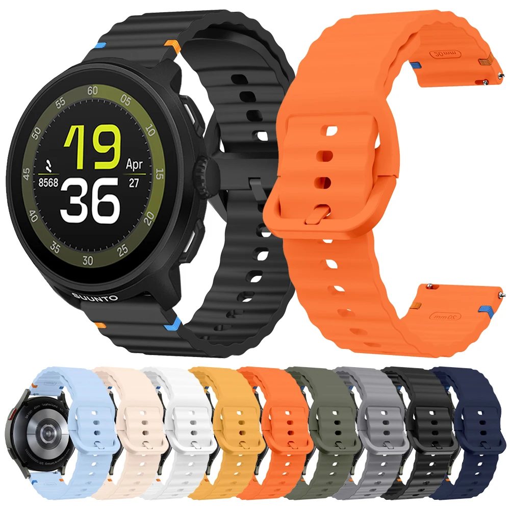 Correa deportiva de silicona de 20mm y 22mm para SUUNTO RACE RUN, correa de reloj RACE S/VERTICAL/Ocean/5 9 PEAK/3, pulsera de Fitness para COROS Pace 3