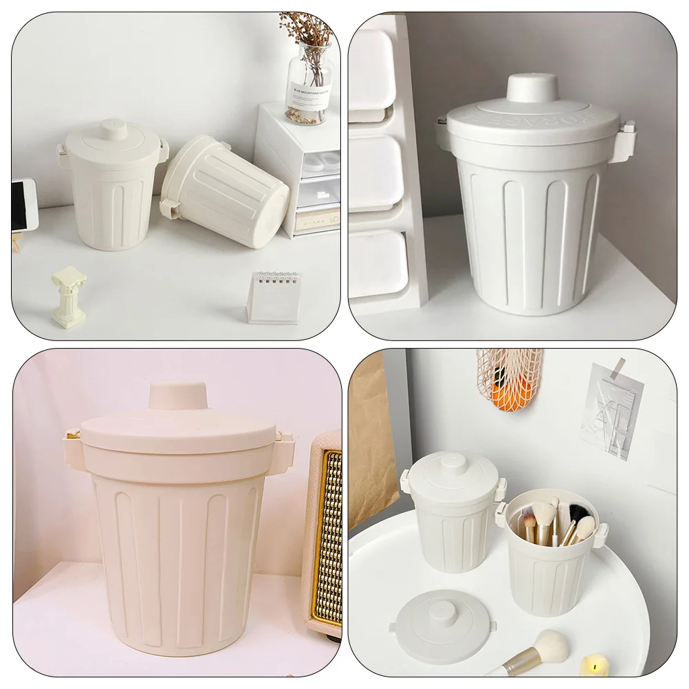 

2 pcs Desktop Trash Can Mini Bin Storage Container Rubbish Bucket Office Home Bedroom PP Material Practical Pen Holder Pencil