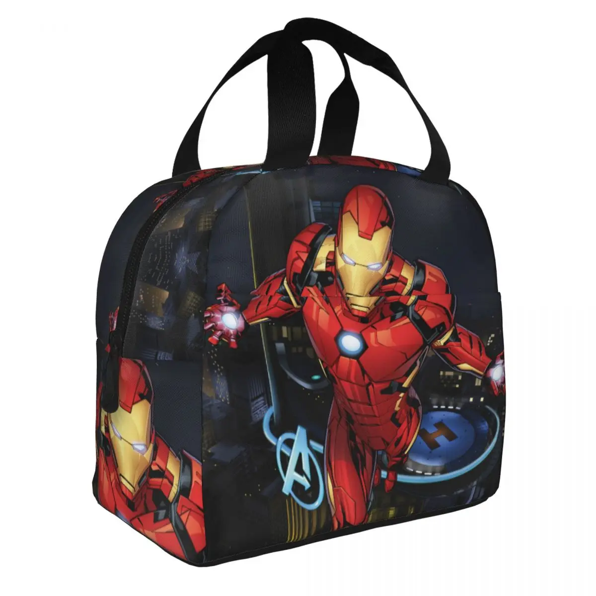 Iron Man Flying Forward Insulated Lunch Bag High Capacity Reusable Cooler Bag Lunch Box Tote School Picnic Food Handbags