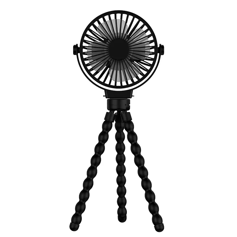 New flexible tripod clamp for baby stroller, fan, charging, portable, mini USB, octopus-shaped baby stroller fan
