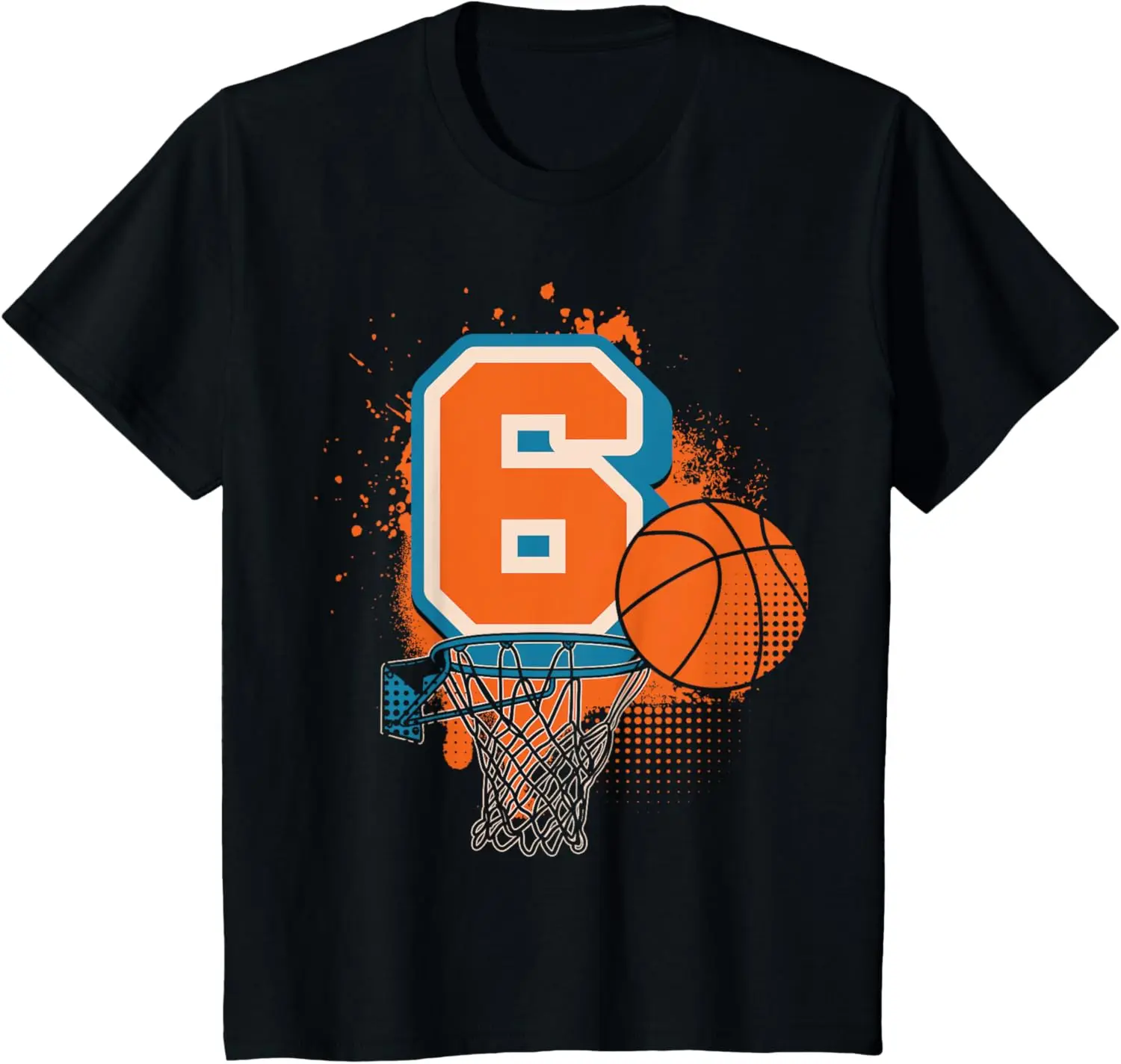 Kids 6th Birthday Boy Basketball Player Basketball 6 Years Old T-Shirt