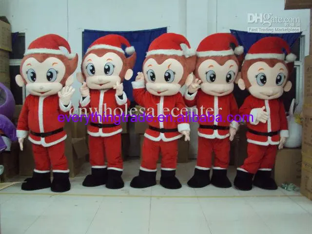 Novo personagem adulto macaco de natal personalizado mascote traje halloween vestido de natal adereços de corpo inteiro roupa traje da mascote